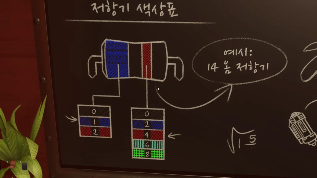 옴 저항기 저항값 칠판 힌트