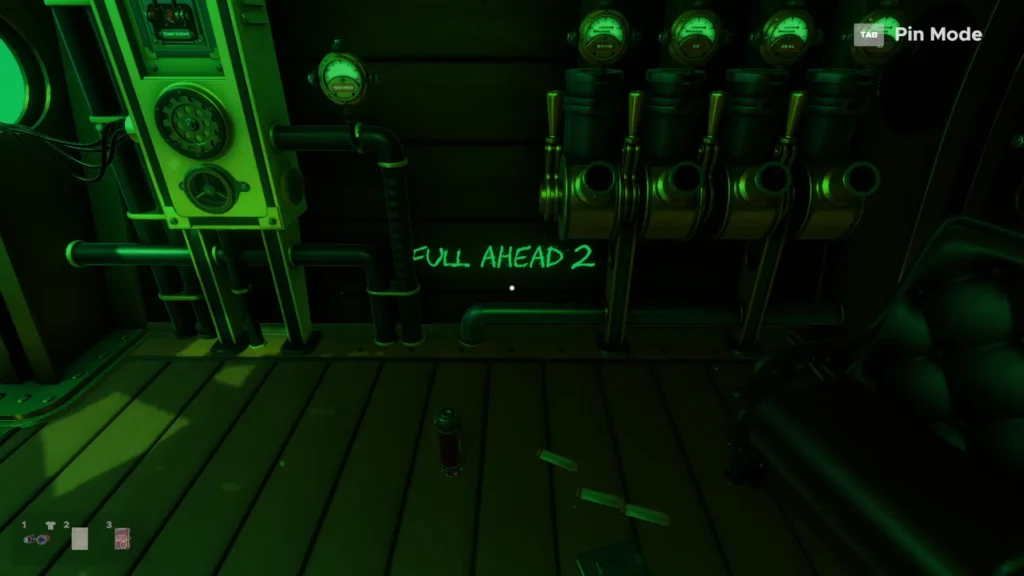 고글로 확인한 투명 잉크 문구 Full Ahead
